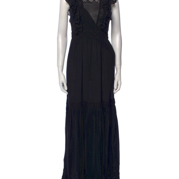 NWOT $750 ULLA JOHNSON Amelie 100% Silk Embroidered Lace Ruffled Maxi Dress Gown - Picture 6 of 13